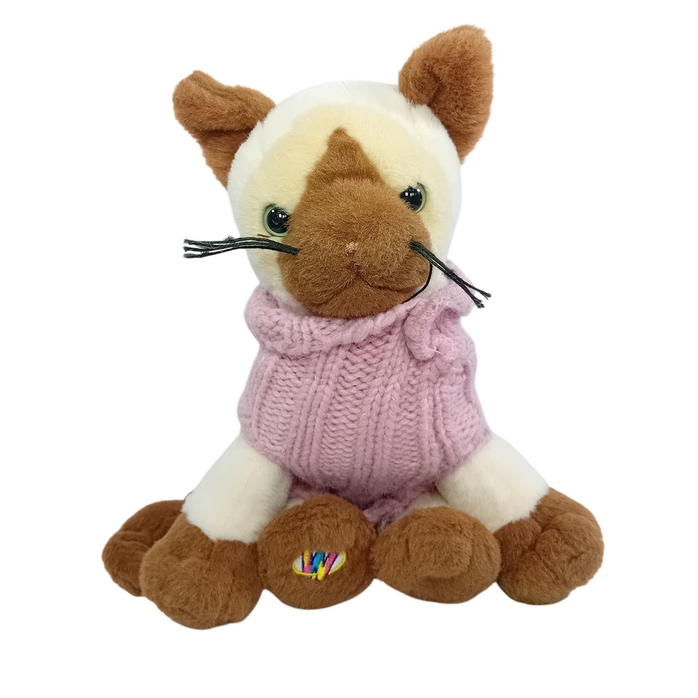 2006 Vintage Y2K Webkinz Siamese Cat Plushie Virtual Pet Sweater HM160 NO CODE